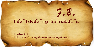Földváry Barnabás névjegykártya